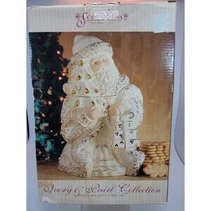 Formalities Baum Bros Santa Claus Christmas Cookie Jar Ivory & Pearl Collection
